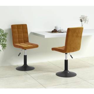 Drejelige Spisebordsstole Fløjl - 2 / Brun