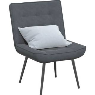 Lænestol Fløjl - Mørkegrå / Uden fodskammel