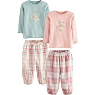 Next Pink/Blue Mouse Woven Bottoms Pyjamas 2 Pack (9mths-10yrs)