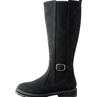 Next Black Standard/Wide Fit Knee High Buckle Chelsea Boots