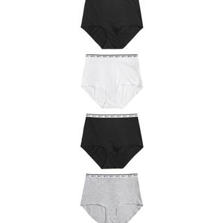 Next White/Black/Grey Full Brief Cotton Logo Knickers 4 Pack