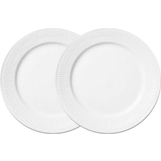 Royal Copenhagen Hvid Riflet tallerken Ø22 cm 2-pak
