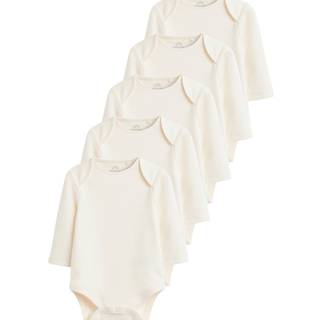 Next Cream Essential Baby Long Sleeve Bodysuits 5 Pack