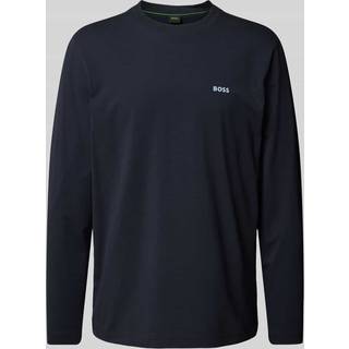 T-shirt med lange ærmer i bomuld med stræk kontrastlogo