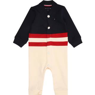 Colour-Blocked Baseball Collar Coverall