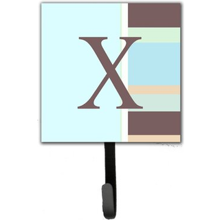 """" Caroline's Treasures CJ1003-XSH4-bogstav x indledende monogramblå striber snorholder eller nøglekrog lille multicolor """"