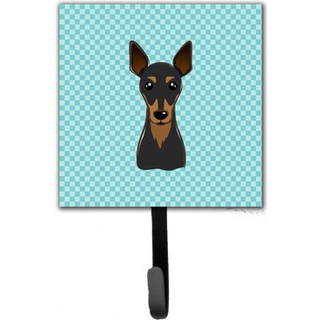 """" Caroline's Treasures BB1178SH4 Checkerboard Blue Min Pin Leash eller Key Holder Small Multicolor """"