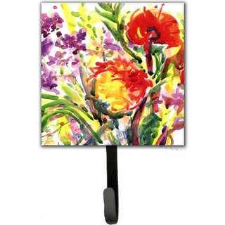 """" Caroline's Treasures 6042SH4 Flower Leash Holder eller Key Hook Small Multicolor """"