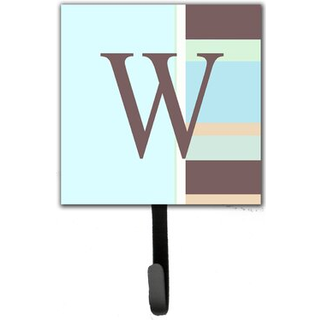 """" Caroline's Treasures CJ1003-WSH4-bogstav w Indledende monogramblå striber snorhaver eller nøglekrog lille multicolor """"