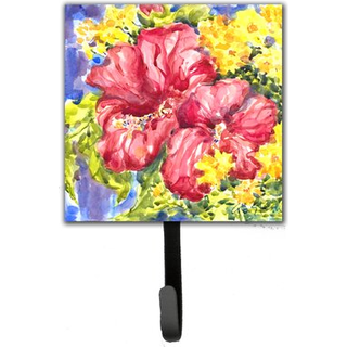 """" Caroline's Treasures 6056SH4 Flower-Hibiscus Leash Holder eller Key Hook Small Multicolor """"