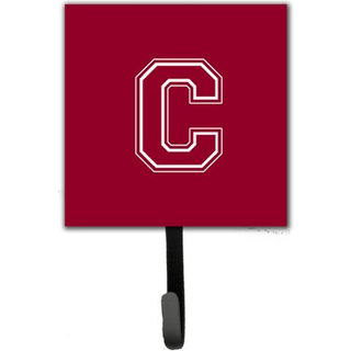 """" Caroline's Treasures CJ1032-CSH4 Letter C Initial Monogram-Maroon og White Leash Holder eller Key Hook Small Multicolor """"