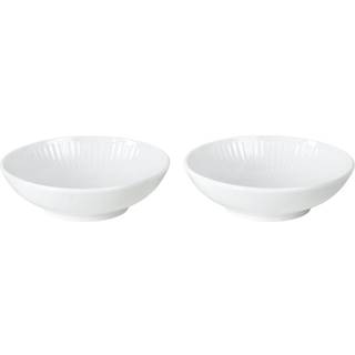 Royal Copenhagen Hvid Riflet skål 9 cl - 2-pak