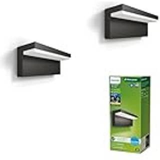 Philips LED udendørs væglampe Bustan UE, Sort, Aluminium, Moderne,
