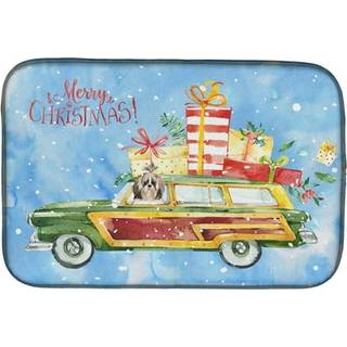 """" Caroline's Treasures CK2422DDM Merry Christmas Shih Tzu Dish-Drying-Mats 14x21 Multicolor """"