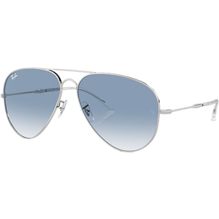 Ray - Ban Unisex RB3825 OLD AVIATOR 003/3F Solbriller Metal Sølv Blå Pilot Normal Skygge