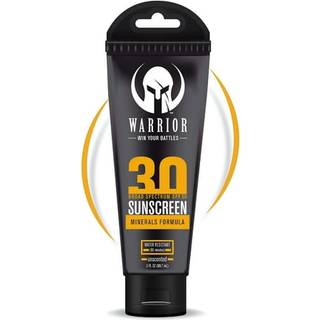 Warrior SPF 30 Solcreme Lotion - Vandafvisende Reef Safe Lotion Solcreme med Mineralformel - Ikke-giftig solcreme til flsom hud - 3 OZ