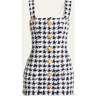 Balmain Houndstooth tweed minidress - black - L
