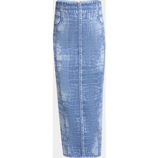 Balmain Trompe l&#39;Åil knitted midi skirt - blue - XL+