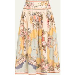 Zimmermann Tallow printed linen maxi skirt - multicoloured - XS