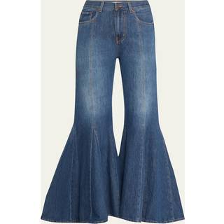ChloÃ© Leather-trimmed flared jeans - blue - 27
