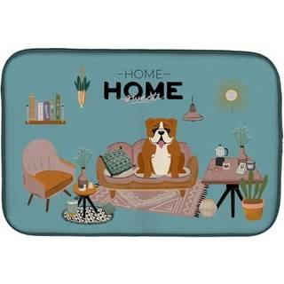 """" Caroline's Treasures CK7965DDM Red White English Bulldog Sweet Home Dish-Drying-Mats 14 X 21 Multicolor """"