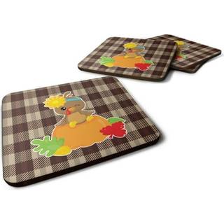 """" Carolines skatte Thanksgiving Baby Turkey Foam Coaster Set på 4 3,5 multicolor """"