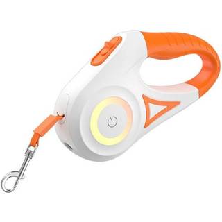 Rojeco Dog Automatic Leash LED 5 m (white and orange)