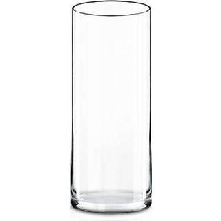 Cys Excel Glass Cylinder Vase (H: 14 """" D: 5 """") | Valg af flere størrelser glasblomstervase midtstykker | Orkan flydende lyshaver vase