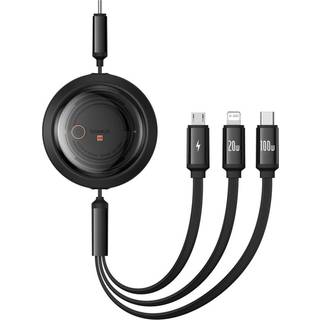 Baseus Fast Charging Cable 3in1 Free2Draw USB-C to USB-C/Lightning/Micro 100W 1.1m (black)
