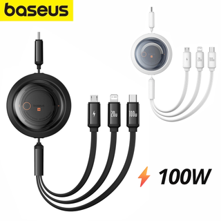 Baseus Fast Charging Cable 3in1 Free2Draw USB-C to USB-C/Lightning/Micro 100W 1.1m (white)
