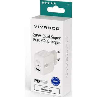 Vivanco hurtigoplader 20 W - hvid