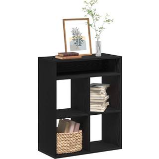 Bogreol Konstrueret Træ Antikt Trælook - Sort / 66 x 31 x 80 cm