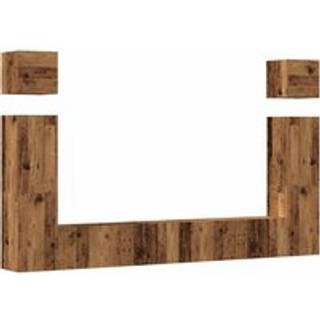 Tv-Møbel 7 Dele Konstrueret Træ - 6 / 100 cm / Gammelt træ