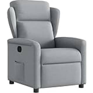 Lænestol Stof Lysegrå - Nej / Manuel tilbagelæningsfunktion