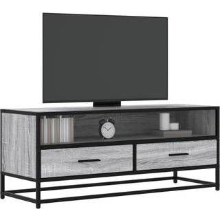 tv-bord 100x34,5x40 cm konstrueret træ og metal grå sonoma-eg