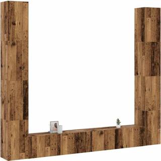 væghængte tv-skabe 6 stk. konstrueret træ antikt træ