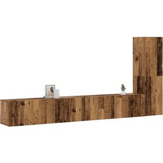 Tv-Skabssæt 3 Dele Konstrueret Træ - 3 / 100 cm / Gammelt træ