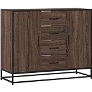 Skænk 92X35X76 Cm Konstrueret Træ Etræsfarve - Brun eg