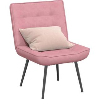 Lænestol Fløjl - Lyserød / Uden fodskammel