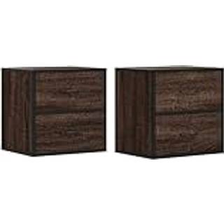 væghængte sengeborde 2 stk. 40x31x39,5 cm brun egetræsfarve