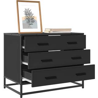 skuffeskab 70x41x56 cm konstrueret træ sort