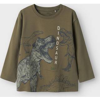 Name It Dusty Olive Dino Top