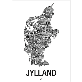 Jylland, byer - 30x40 cm (På lager i varehus)