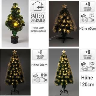 Juletræ med 10 LED fiberoptisk 45 cm
