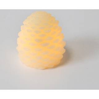 LED Kogle lys, blinkende flammeeffekt, hvid - Højde 8cm, Ø6cm, ægte stearin