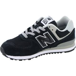 New Balance Børn 574 LACE i Sort/Hvid læder, Størrelse 37
