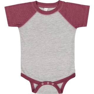 Kanin Skins baby kort?rmet raglan baseball bodysuit vintage lyng/vintage bordeaux 18 m?neder