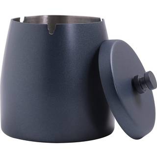 Stort askeb?ger med l?g til cigaret rustfrit st?l r?gfri lugtfri vindt?t askebakke til hjemmekontor bordplade uden for g?rdhave udend?rs balkon (