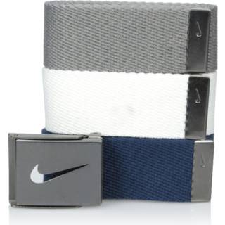 Nike herre 3 Pack Golf Web Belt White/Gray/Navy One St?rrelse