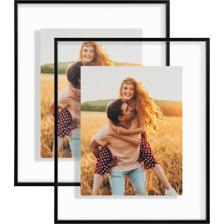 AmericanFlat Aluminium 16x20 Flydende billedramme med knust -resistent glas - s?t med 2 - Brug som 16x20 ramme eller 11x14 ramme - Signatur float